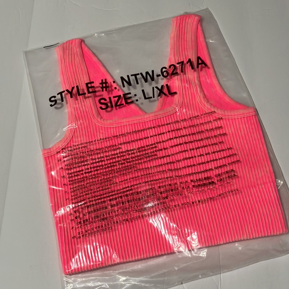 New in Package! Zenana Ribbed Brami 
Size L/XLHot Pink - Picture 3 of 3